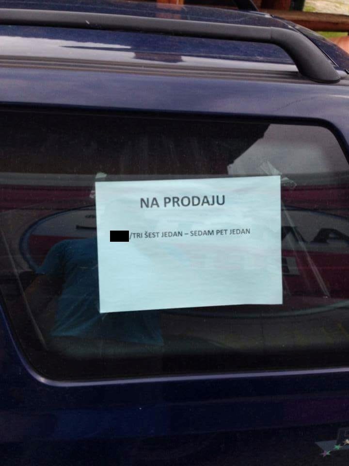 Čovjek je htio podati auto, no potencijalnim kupcima je odlučio bar malo otežati posao