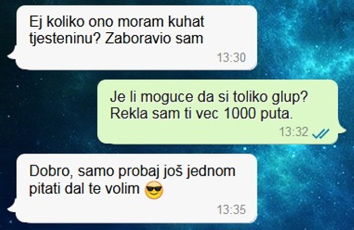 Dečko joj je antitalent za kuhanje, no uzvratio joj je odgovorom koji joj nikako nije trebao