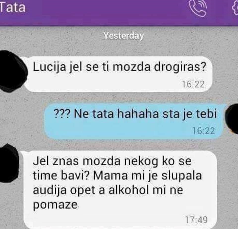 Tata je pitao kćer uzima li drogu, a onda je otkrio i pravi razlog zbog kojeg ga to zanima