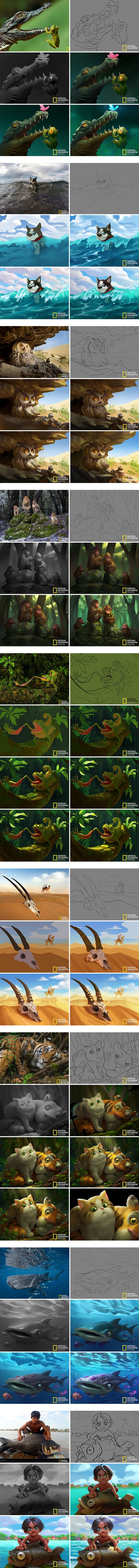 Netko je slike National Geographica pretvorio u ilustracije koje izgledaju kao scene izmišljenih crtića