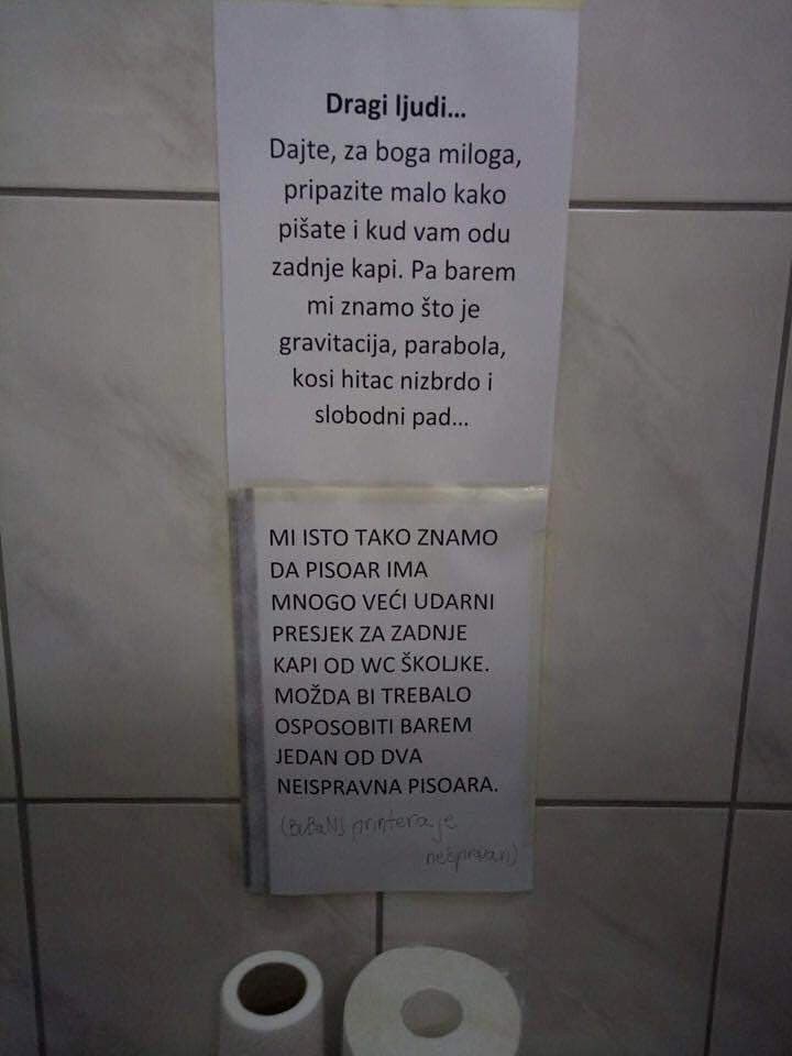 Netko je u zagrebačkom Institutu za fiziku slikao zanimljive poruke u WC-u, evo što su fizičari pisali