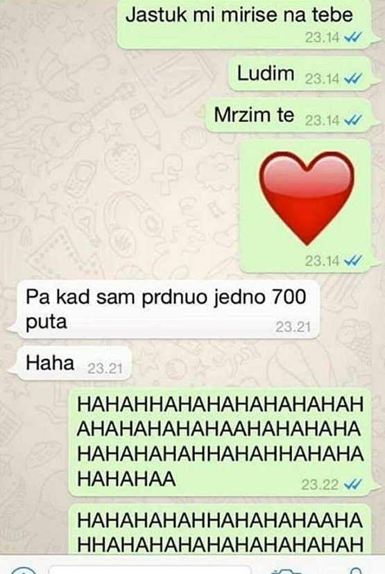Djevojka mu je pisala romantične poruke, a on joj poslao odgovor zbog kojeg se nje mogla prestati smijati