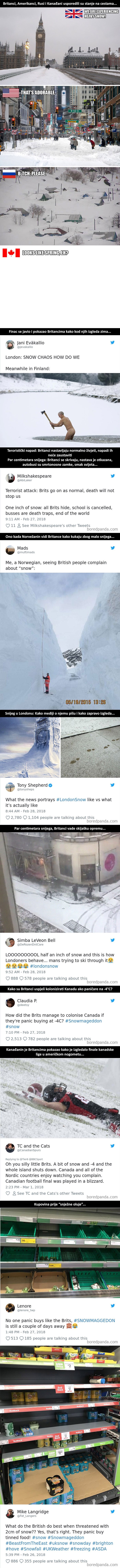 Ljudi ne prestaju ismijavati Britance koji "kmeče zbog malo snijega"