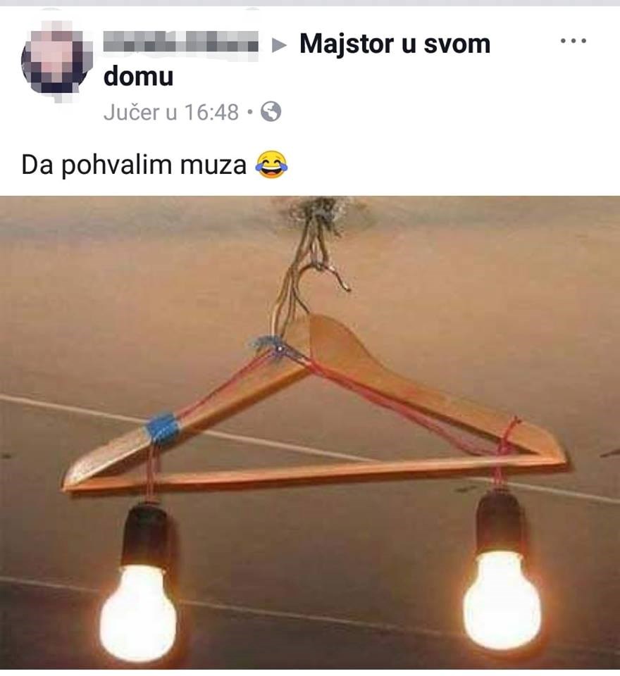 Žena se morala pohvaliti muževim "izumom", pogledajte kakav joj je luster napravio