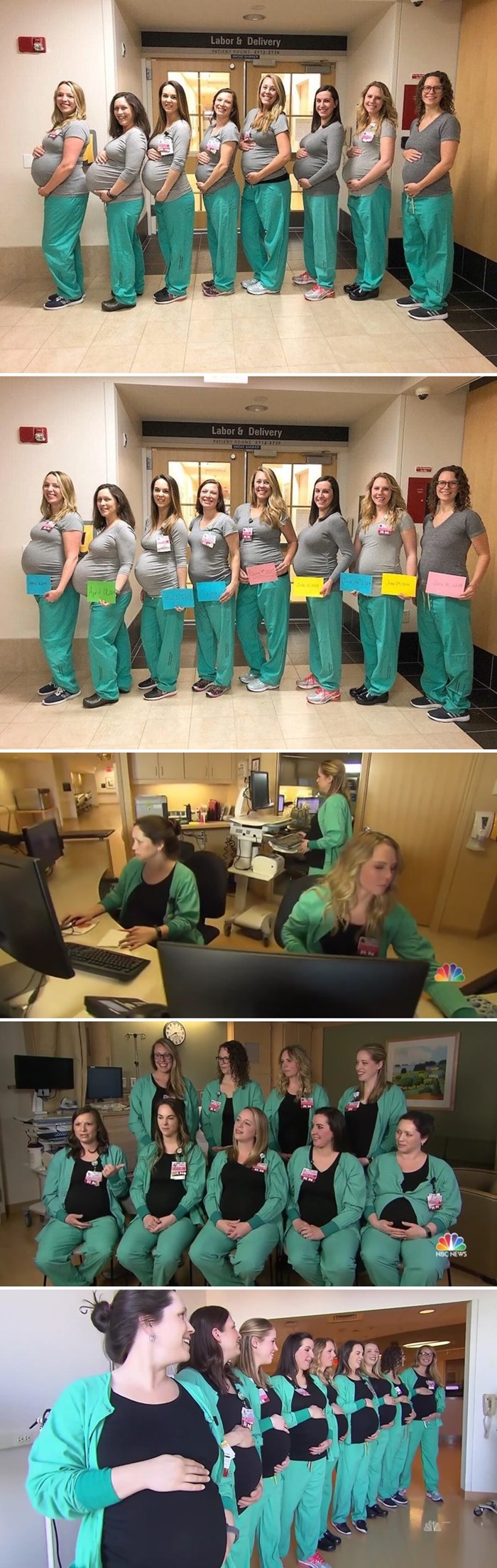 9 medicinskih sestara koje svakodnevno rade s bebama i same će uskoro postati mame - istovremeno!