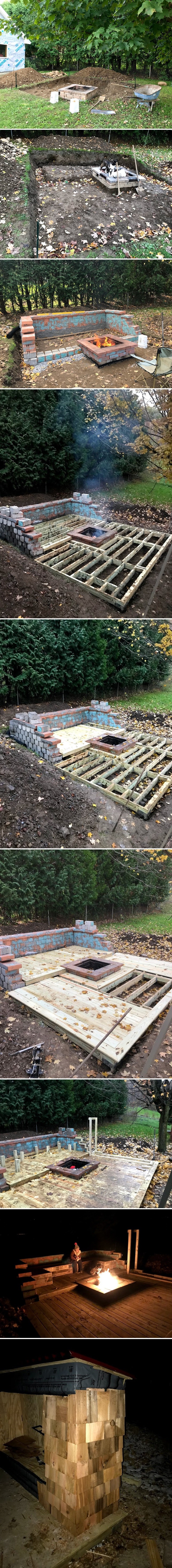 Par je uredio vatrište u vrtu i pretvovrio ga u idealno mjesto za druženje