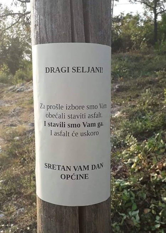 Dragi seljani, drugi put malo bolje razmislite za koga ćete glasati