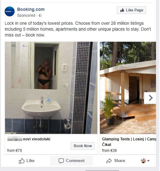 Jedan od najvećih portala za bukiranje stavio je reklamu na kojoj se pojavio čudan oglas iz Hrvatske