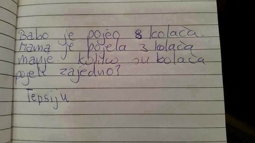 Učenik iz Bosne je vrlo jednostavno riješio matematički zadatak, njegov odgovor je nasmijao učiteljicu i roditelje