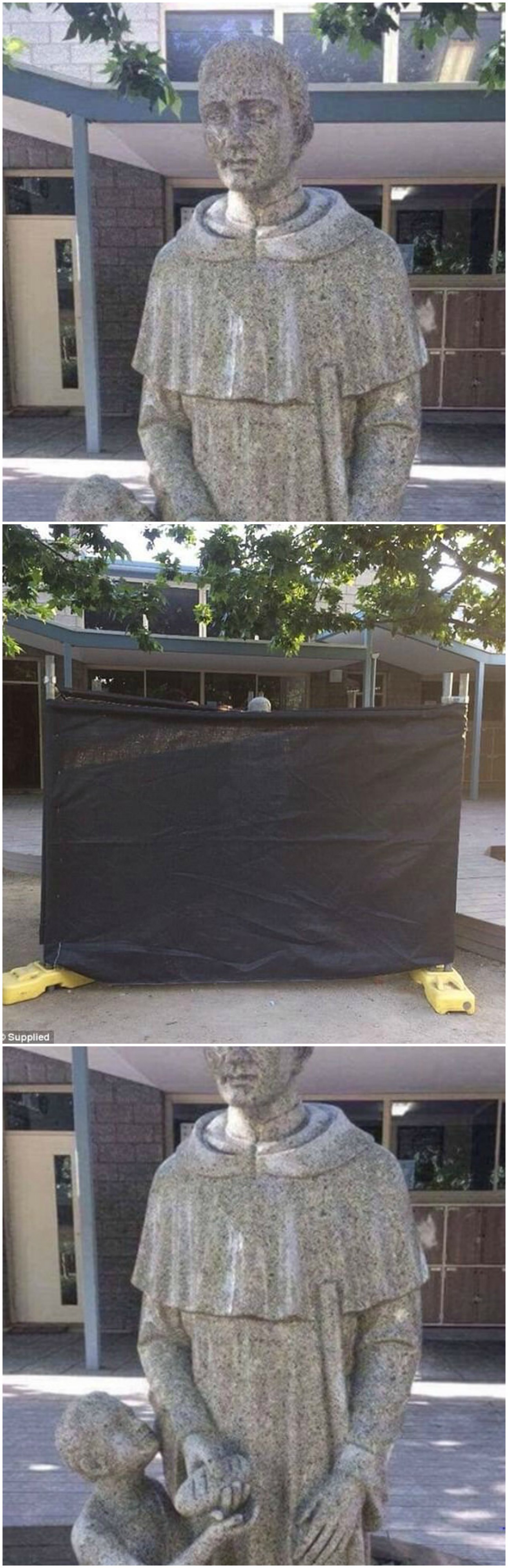 Ovaj katolički kip bio je toliko nenamjerno čudan da su ga morali pokriti