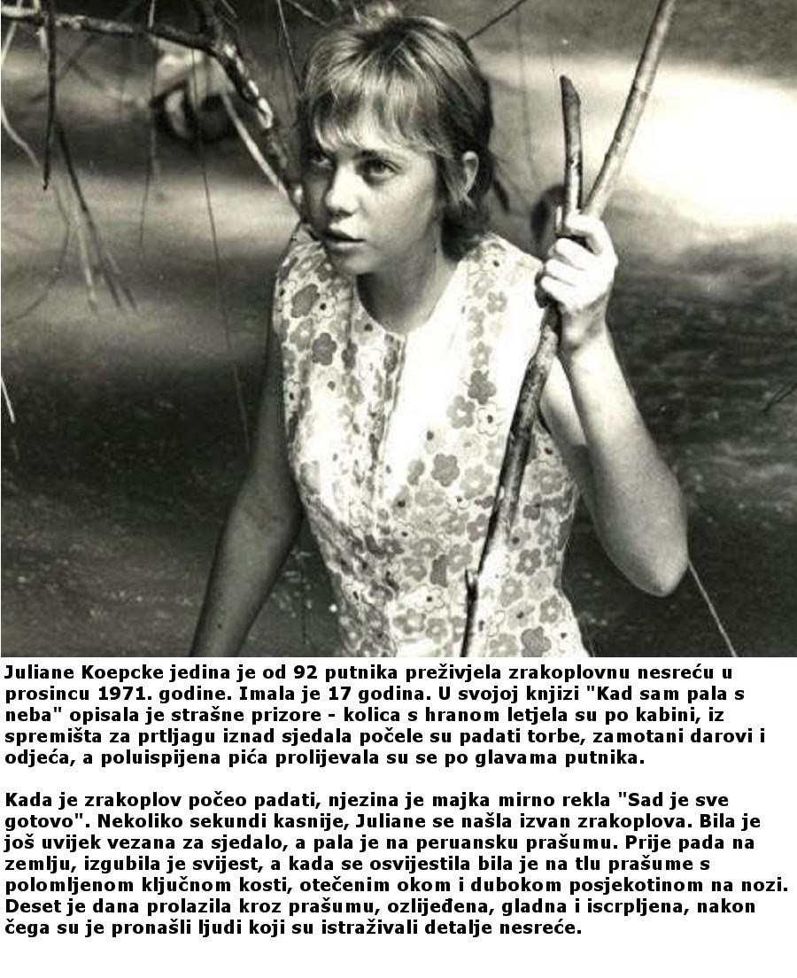 Nevjerojatna priča o djevojci koja je preživjela pad iz aviona