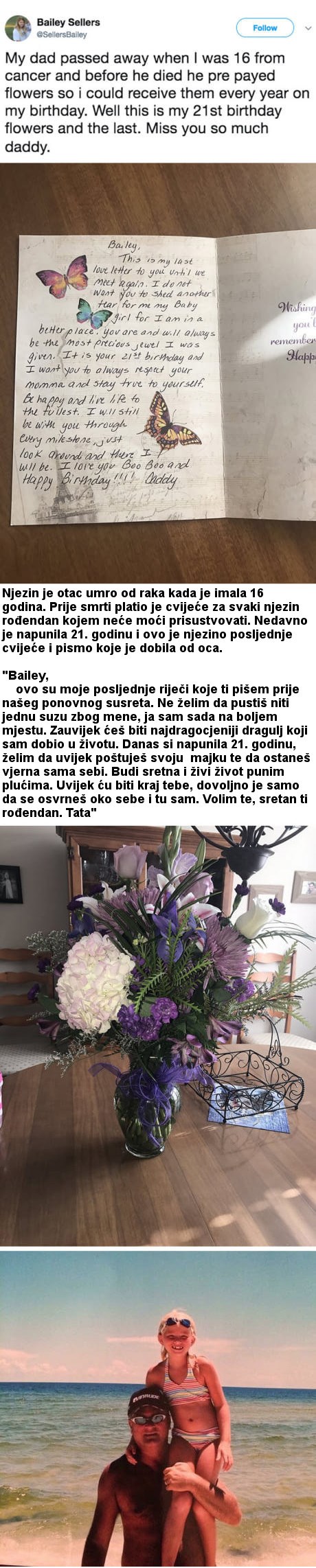 Djevojka je dobila posljednji poklon od oca koji je umro prije četiri godine