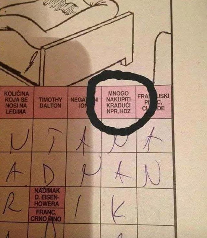 HDZ prozvali u križaljci i time nasmijali cijelu Hrvatsku 