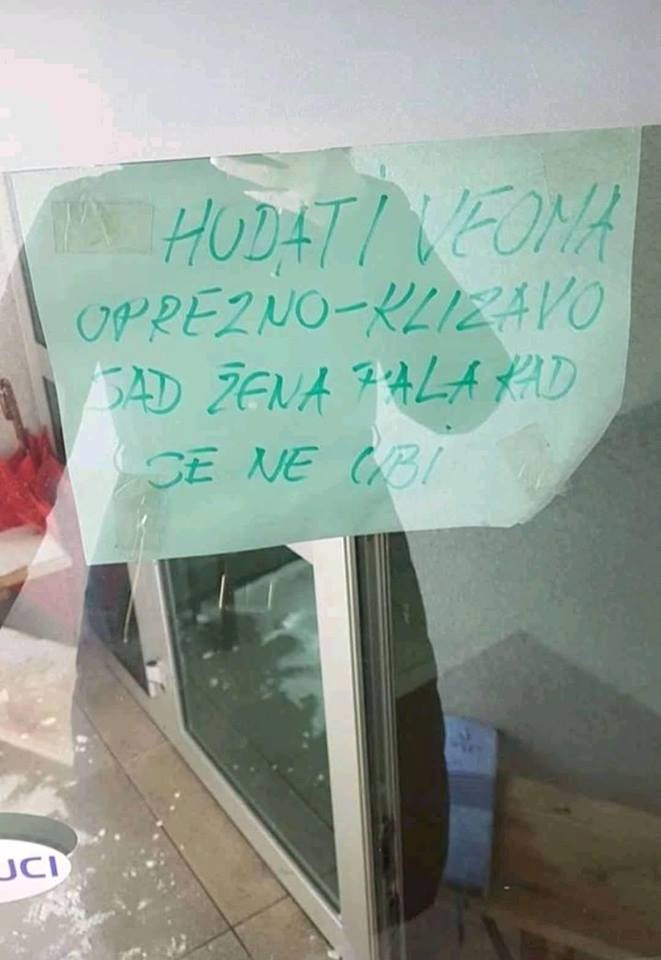 Osvanuo smiješni natpis na izlogu koji upozorava ljude na užase koje donosi zima i hladno vrijeme