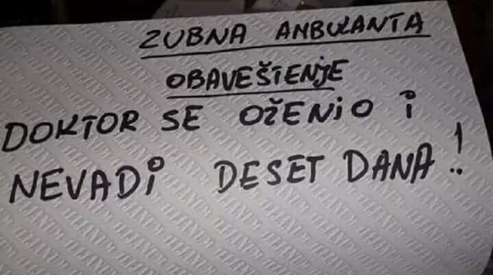 U zubnoj ambulanti ostavili obavijest na koju su mnogi umrli od smijeha 