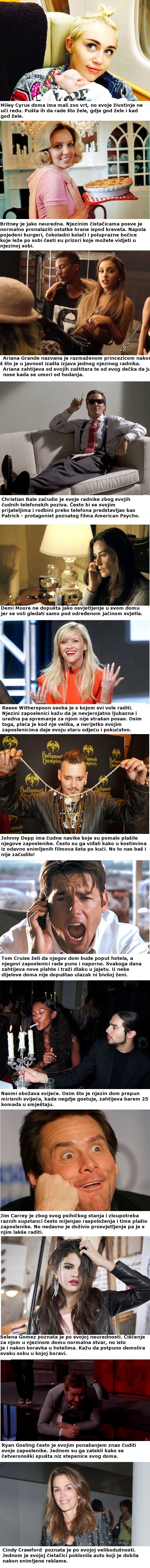 Zaposlenici poznatih i slavnih otkrili su njihovo prljavo rublje te progovorili o njihovim čudnim navikama 