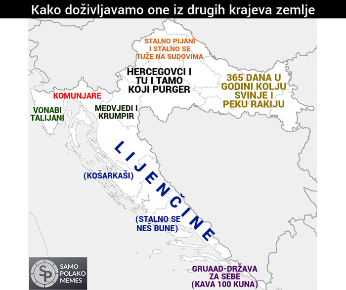 Oni tvrde da Hrvati ovako doživljavaju ljude iz drugih krajeva vlastite zemlje