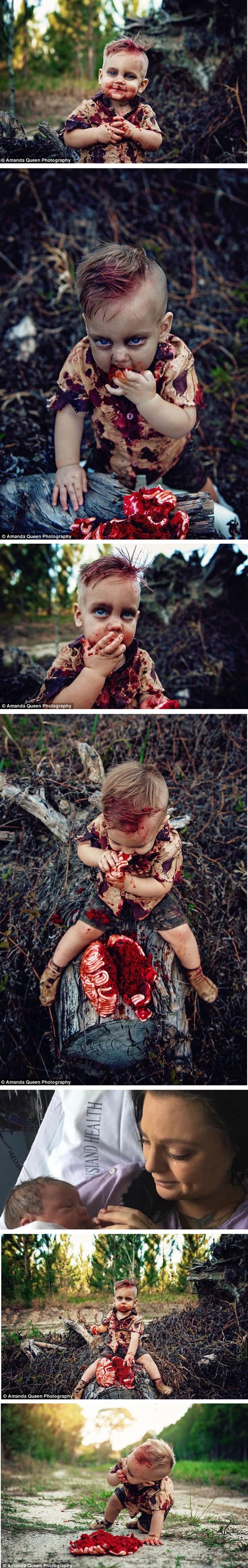 Fotografirala je sina obučenog u zombija pa dobila strašne kritike od drugih majki