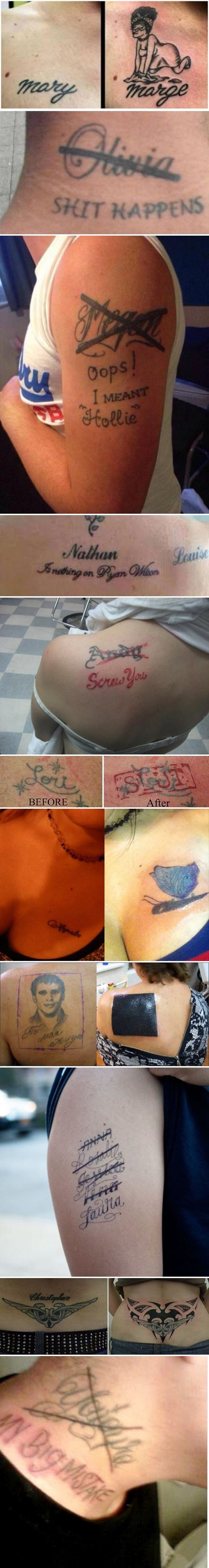 Ovi su ljudi nakon prekida veze prepravili tetovaže na smiješne i zanimljive načine