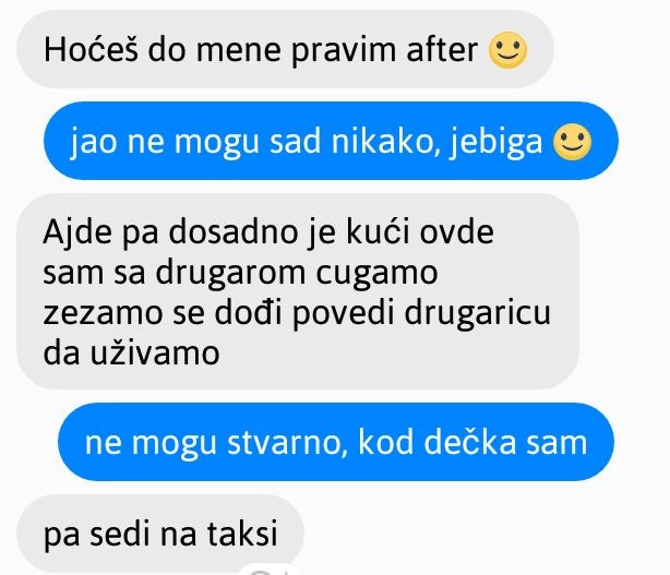 Odbila je druženje zbog dečka, a onda dobila odgovor kojem se nije nadala