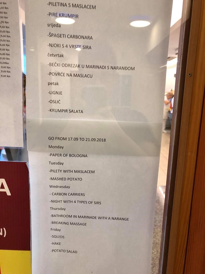 Prijevod ovog menija prava je tragedija ili netko ima sjajan smisao za humor?