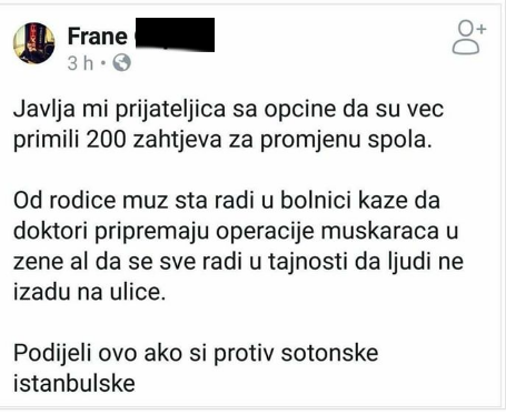 Protivnici Istanbulske konvencije na Facebooku dijele ovaj status i to je stvarno žalosno