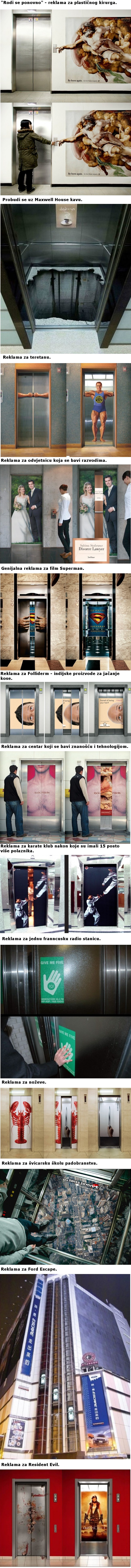 Trinaest najkreativnijih i najboljih reklama u liftovima 