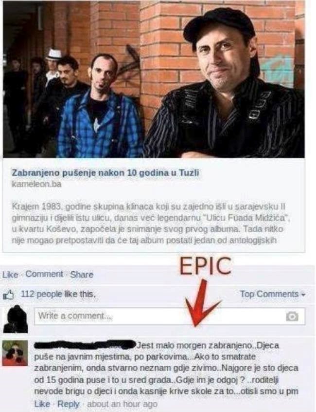 Netko je vijest o dolasku Zabranjenog pušenja shvatio krivo pa ostavio ovaj komentar