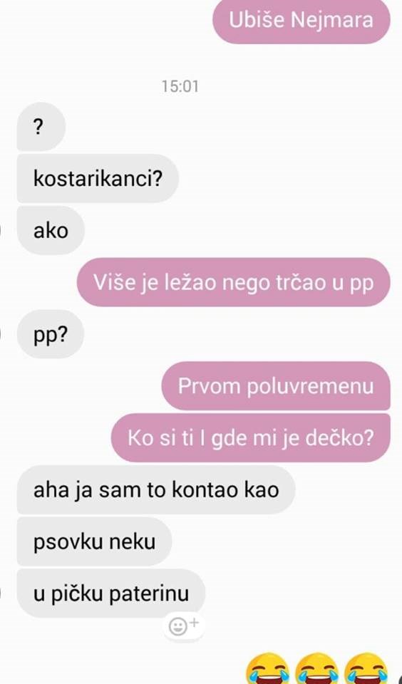 Zbunila je dečka svojom porukom u vezi svjetskog prvenstva pa joj je poslao urnebesan odgovor