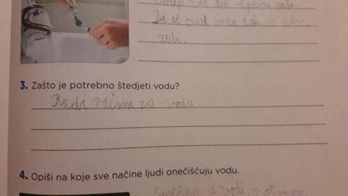 Zašto je potrebno štedjeti vodu? Jedan školarac imao je sjajan odgovor na to pitanje! 