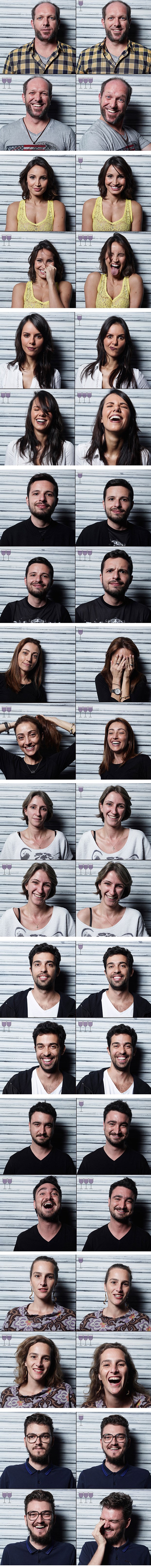 Fotograf snima ljude nakon jedna, dvije i tri čaše vina, a rezultati su sjajni