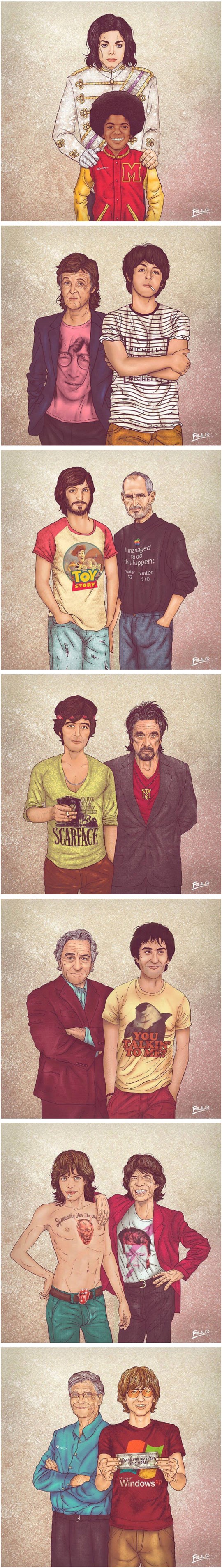 Nekada i sada: Crteži slavnih osoba u društvu svojih mlađih verzija