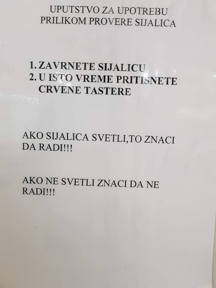Bez ovog uputstva nitko ne bi znao provjeriti ispravnost žarulja