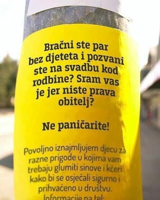 Nemate djecu i neugodno vam je zbog toga? Ovo je prava ponuda za vas!