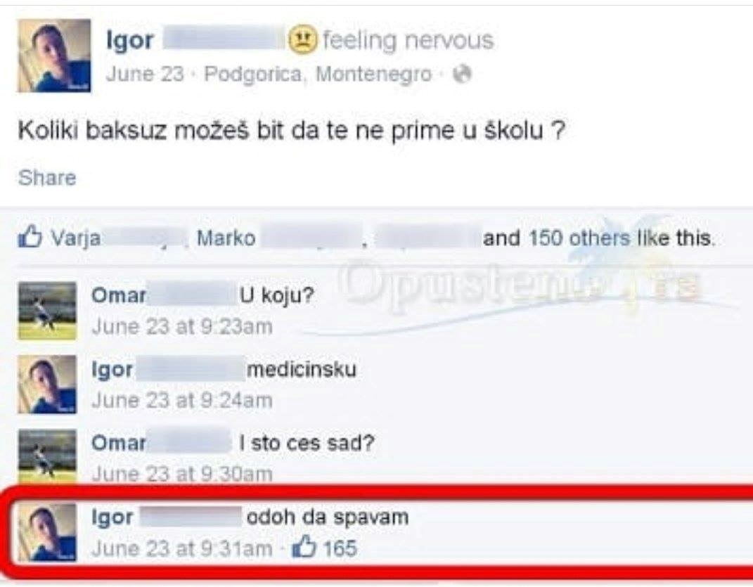 Pitali su ga što će napraviti povodom toga što nije upisao željenu školu, a njegovo rješenje je vrlo jednostavno