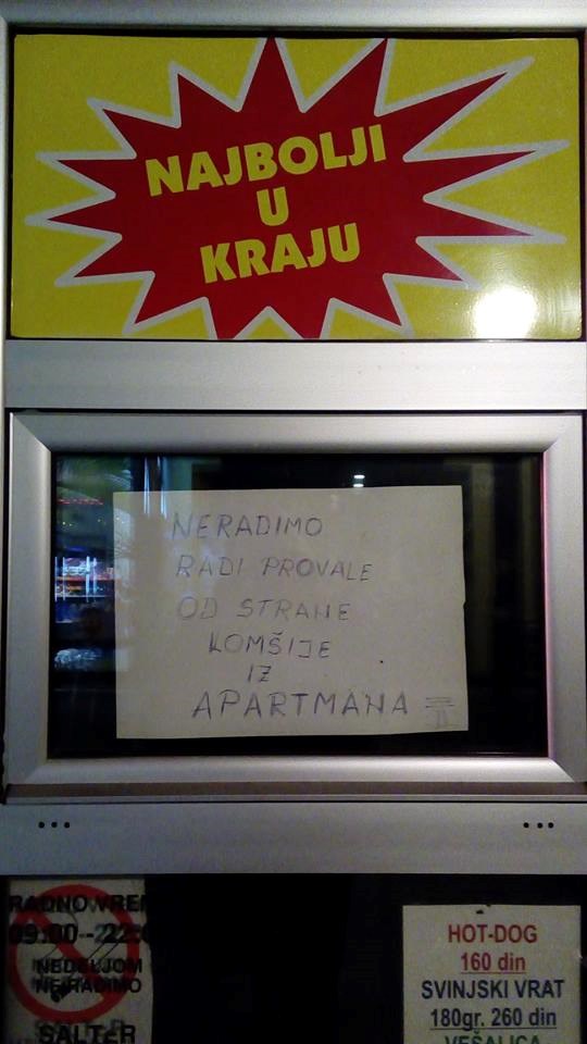 Restoran brze hrane zatvorio svoja vrata, a razlog nisu htjeli skrivati od kupaca