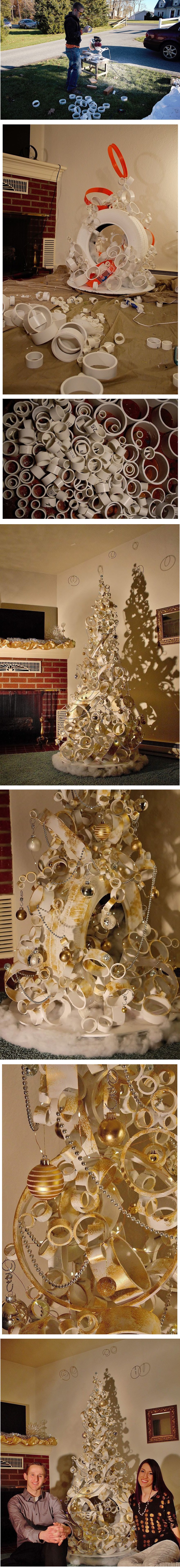 Ovi su ljudi od starog otpada napravili predivnu i neobičnu božićnu jelku