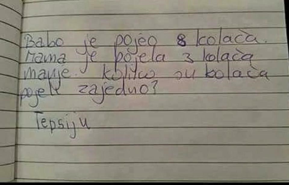 Dijete je na matematički zadatak odgovorili na presimpatičan način