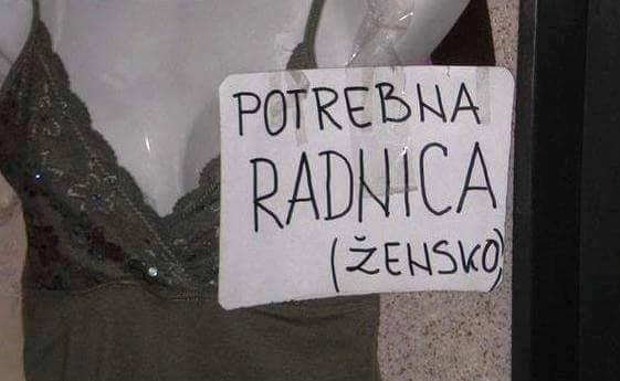 U trgovini potrebna radnica, a jedini uvjet je da je žensko