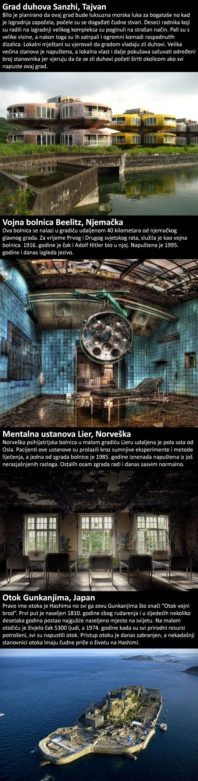 Četiri jeziva napuštena mjesta koja bi rijetki htjeli posjetiti