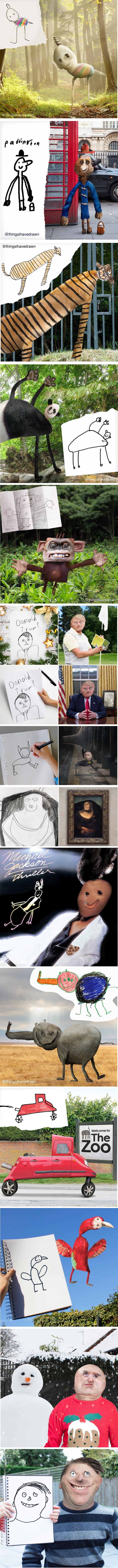 Otac je "oživio" crteže svog sina, a rezultati su pomalo jezivi