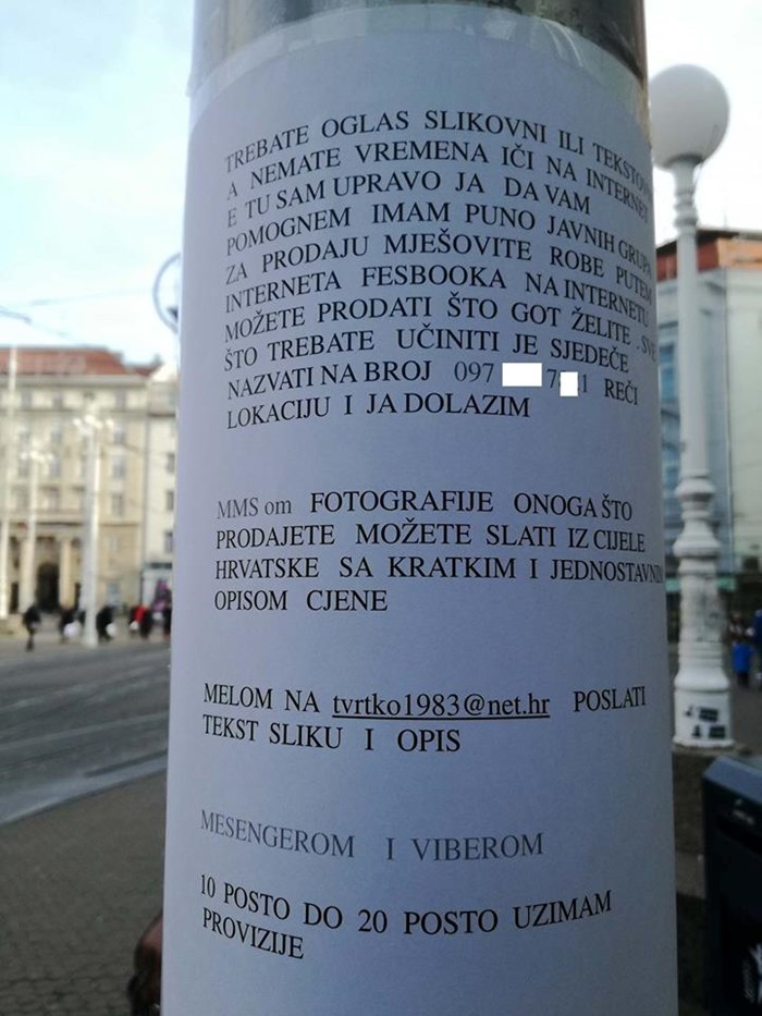 Ostavio je smiješan oglas u centru Zagreba, a sigurni smo da će njegove usluge trebati mnogi