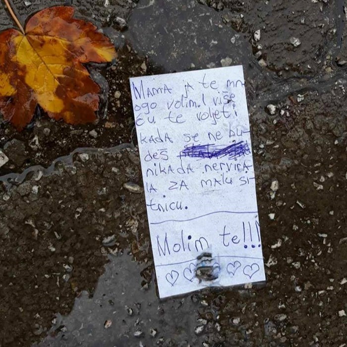 Dijete je majci napisalo poruku koja je raznježila cijeli Balkan 