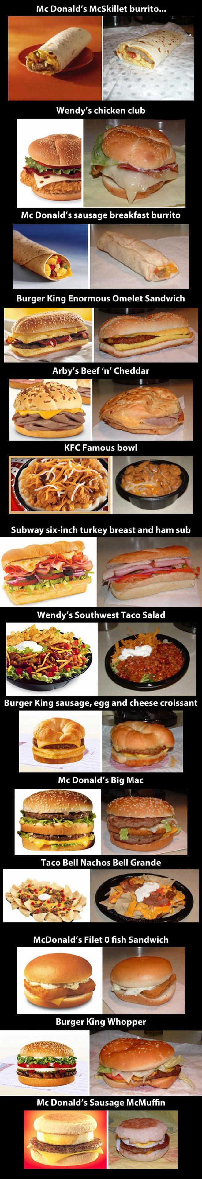 Ovako hrana iz brzih restorana izgleda na reklami i u stvarnosti 