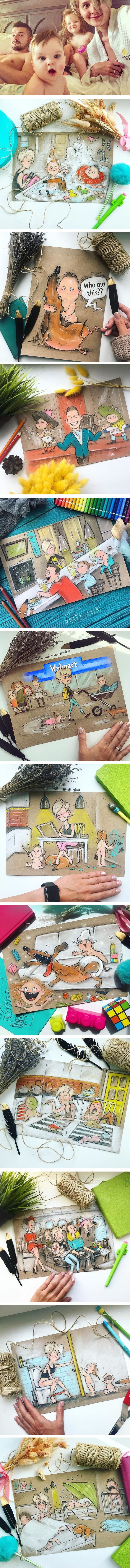 Majka kroz iskrene i smiješne ilustracije prikazuje život s mužem i dvoje djece