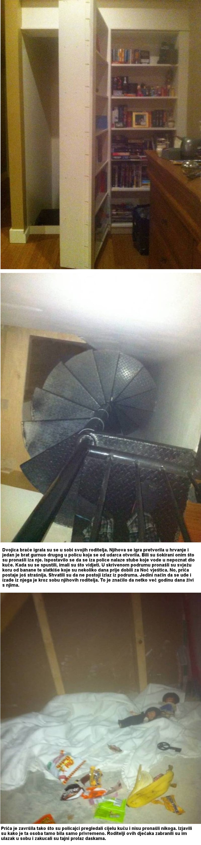 Dječaci su u sobi svojih roditelja otkrili tajni prolaz, a priča koja se krije iza toga jeziva je