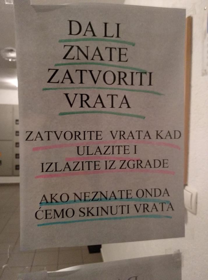 Susjedi nisu zatvarali vrata pa je na osvanula prijetnja zbog koje će se stvari sigurno promijeniti 