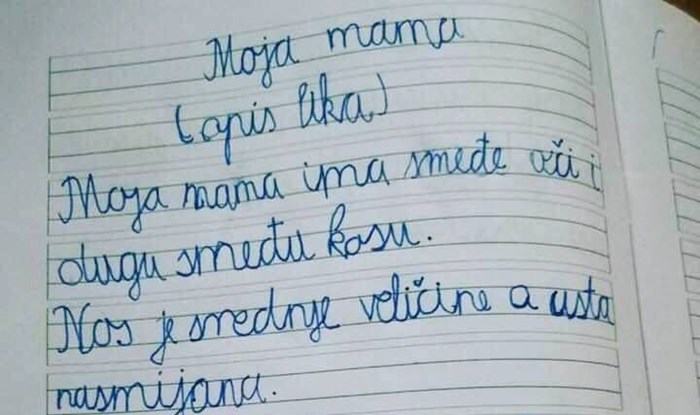 Dijete napisalo sastav o majci, a jedna rečenica nasmijala je cijeli Balkan