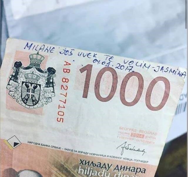 Žena ostavila ljubavnu poruku na novčanici, nadamo se da je stigla do Milana