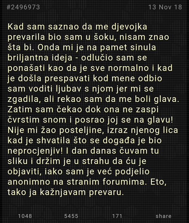 Saznao je da ga je cura prevarila pa napravio nešto odvratno, no mnogi su mu oprostili 